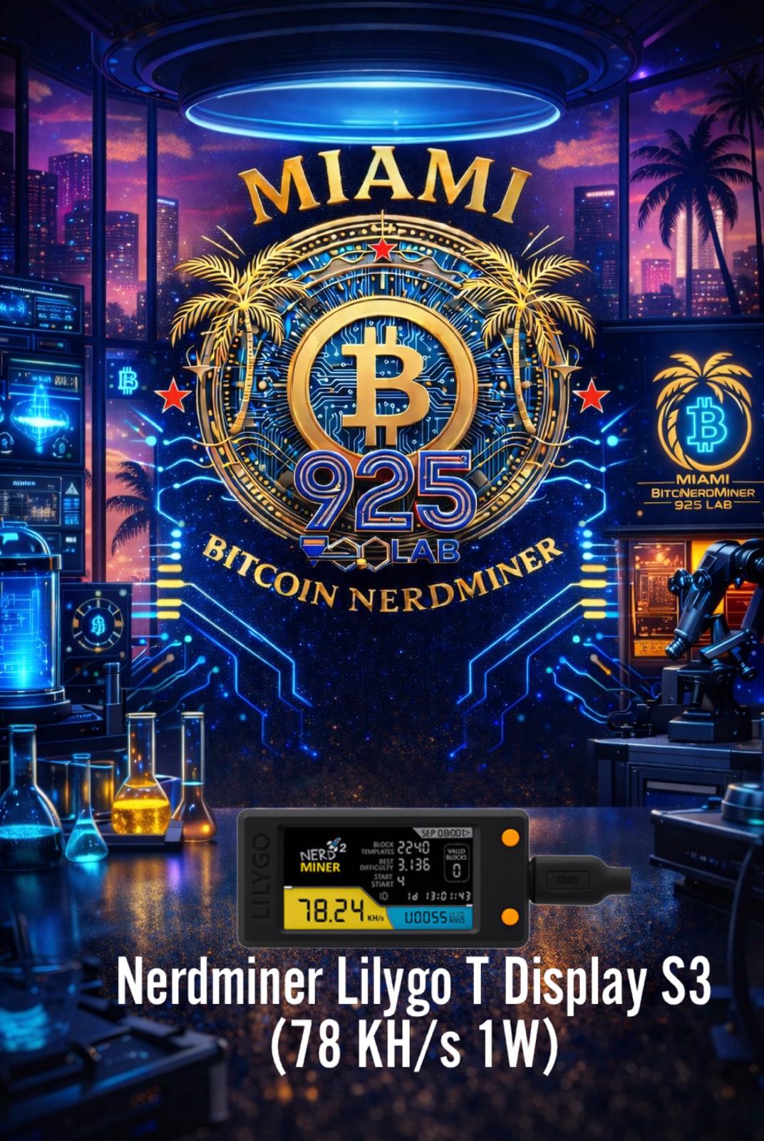 "The Edgewater T-Display S3-Standard Case THE WYNWOOD SERIES- Miami Bitcoin NerdMiner"