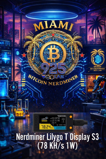 "The Edgewater T-Display S3-Standard Case THE WYNWOOD SERIES- Miami Bitcoin NerdMiner"